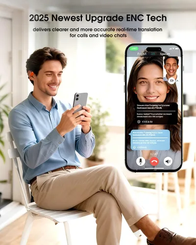 Miniatura 3 de AI Translator - Auriculares inalámbricos Bluetooth - Traducción de 164 idiomas sin necesidad de suscripción, llamadas de audio y video, intérprete