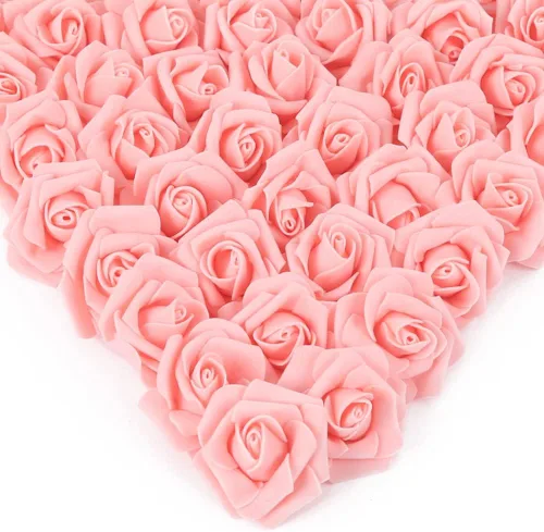 Miniatura 17 de Rosas artificiales, 200 piezas de cabezas de flores de rosas artificiales para manualidades, rosas de espuma de 1.97 pulgadas, cabezas de rosas Rosa