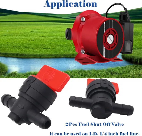 Miniatura 3 de Tnisesm 2 piezas de válvula de apagado de combustible con abrazadera para Briggs y Stratton 9494768 493960 698183 698181 697947 5019H 5019K