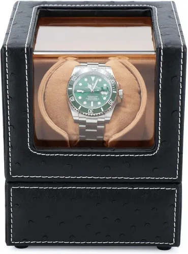 Miniatura 2 de Bobinadora automática de reloj individual para Rolex y otros relojes de lujo, enrollador automático con motor silencioso, exterior de cuero