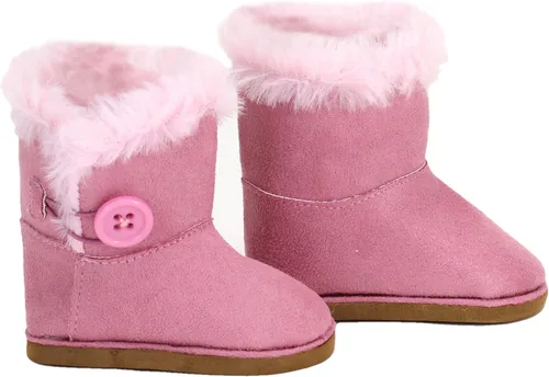 Miniatura 4 de Botas de invierno de ante gris de Sophia's con forro y ribete de piel sintética blanca más botón lateral gris y suelas suaves color marrón claro
