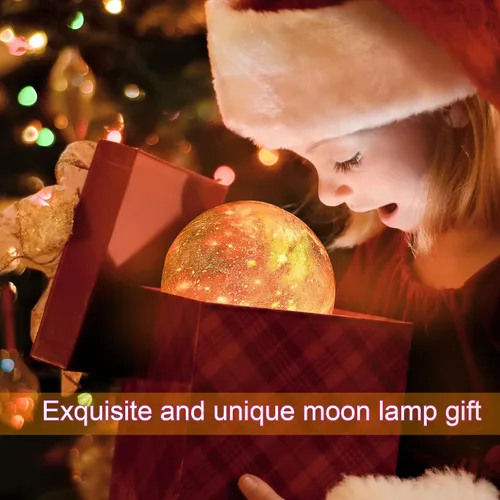 Miniatura 7 de Lámpara de luna de 4.3'' para niños, luz nocturna, lámpara de galaxia, 16 colores, luz LED con control táctil y remoto, lámpara de mesita de noche