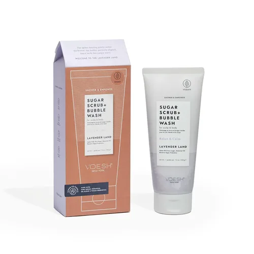 Miniatura 10 de VOESH Exfoliante de azúcar + lavado de burbujas, exfoliante corporal y gel de baño, Blossom Bliss, exfoliante para el cuero cabelludo, cuidado
