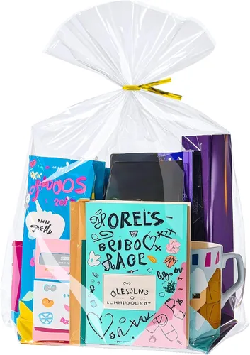 Miniatura 12 de PigPotParty Bolsas de celofán de 8 x 11 pulgadas, paquete de 100 bolsas de regalo de plástico transparente con refuerzo inferior para exhibición
