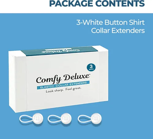 Miniatura 7 de Comfy Clothiers 3-Pack Collar Extenders for Men - Button Expanders for Shirts
