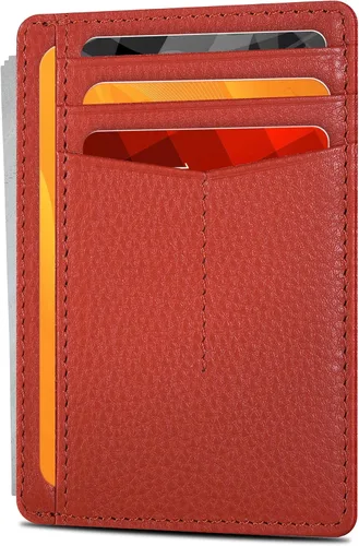 Miniatura 22 de Carteras de cuero Oak Leathers, delgadas y minimalistas con bloqueo RFID, tarjetero de bolsillo frontal para hombres y mujeres, Desnudo