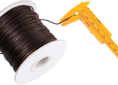Miniatura 3 de Cheriswelry Cuerda de poliéster encerado coreano de 85 yardas de 0.039 pulgadas (0.039 in), color marrón coco, hilos, trenzado, cuerda redonda