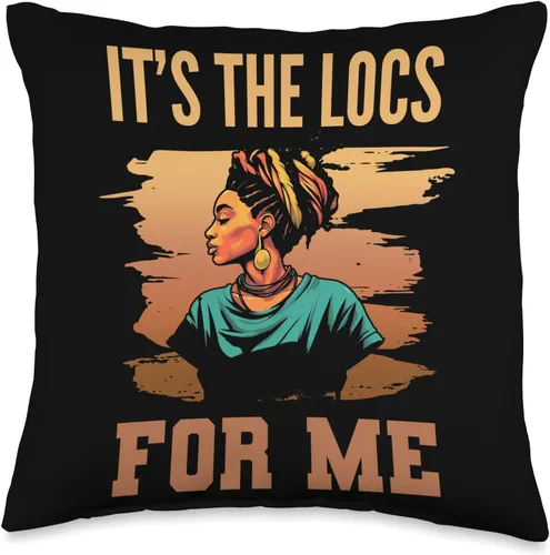 Locs Afro Dreadlocks Love Natural Beauty Hair It's the Locs for Me Afro Hair - Almohada negra americana africana, 16 x 16 pulgadas, multicolor