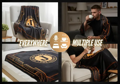 Miniatura 5 de InnoBeta Regalos para hombres, regalos iniciales para hombre, ideas de regalo de cumpleaños, manta para hombre, manta de franela de 10.58 oz/m²