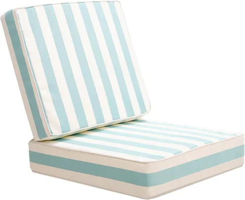 Miniatura 11 de Juego de cojines de asiento para exteriores para muebles de patio, cojines gruesos resistentes a la intemperie, 25.6 pulgadas de ancho x 25.6 Blanco