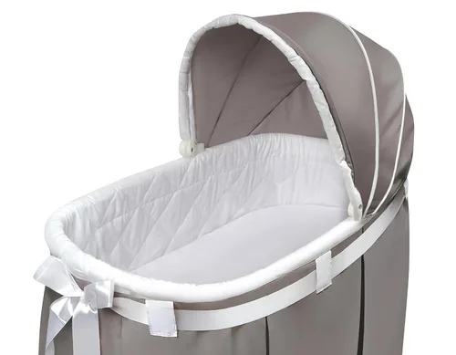 Miniatura 4 de Moisés oval Badger Basket Wishes, con falda completa, gris