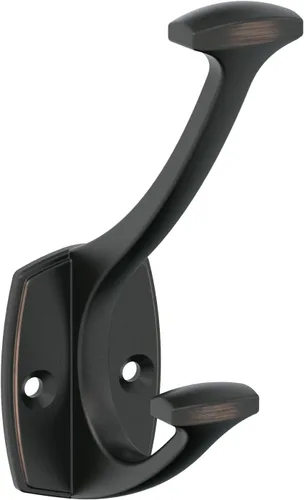 Miniatura 13 de Amerock H37001MB Gancho decorativo de pared de doble punta Vicinity 4-9/16 pulgadas (4.567 in) de longitud Gancho negro mate para abrigos