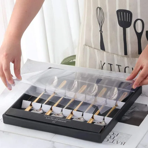 Miniatura 6 de YDware - Juego de cucharas de té helado de mango largo, cucharas doradas de cambio gradual de 7.87 pulgadas, cucharas de cóctel de acero inoxidable