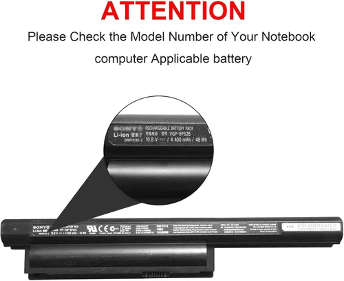 Miniatura 7 de Futurebatt BPS26 Nueva batería para laptop compatible con Sony VAIO VGP-BPS26 VGP-BPL26 VGP-BPS26A PCG-61A12L PCG-61A13L PCG-61A14L PCG-71713L