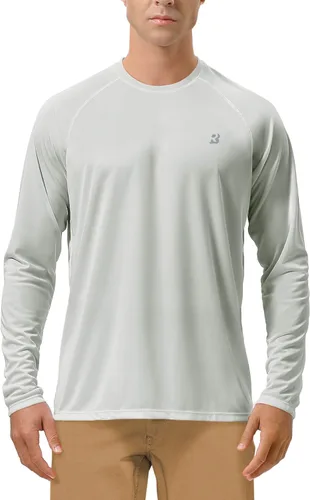 Miniatura 43 de Roadbox Camisas de Protección Solar UV UPF 50+ para Hombres Manga Larga SPF Rash Guard para Pesca Senderismo Natación Correr 2 Pack - blanco