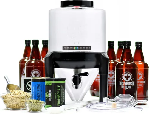 Kit Pro para elaborar cerveza artesanal – NO REQUIERE AIRLOCK O SIFÓN – El fermentador cónico elimina los sedimentos y hace una cerveza de gran