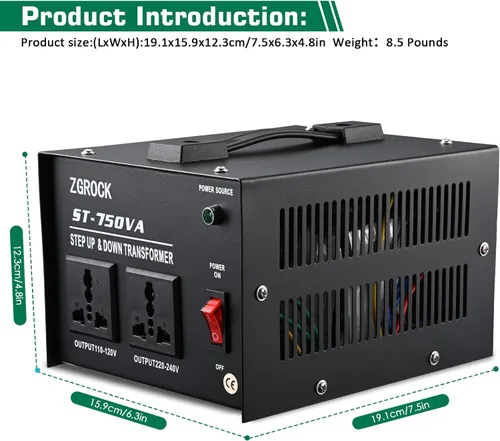 Miniatura 3 de Transformador de voltaje de 750 vatios convertidor de potencia transformador elevador transformador 110 V a 220 V/220 V a 110 V protección