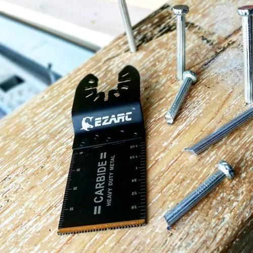 Miniatura 4 de EZARC Cuchillas oscilantes de carburo para herramientas, cuchillas multiherramienta para material duro, metal, clavos. tornillos, paquete de 3
