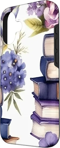 Miniatura 2 de Book Lover Purple Flower Case for iPhone 16
