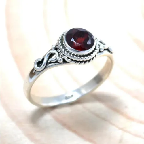 Miniatura 3 de Christmas Day Gifts Ring, Garnet ring, Solid 925 Silver Ring, Unique Design Ring, Statement Ring, Best Mother Gifts, Artisan Jewelry, Garnet