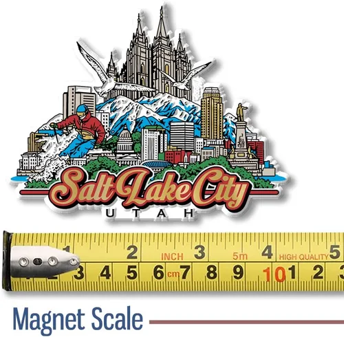Miniatura 2 de Imán de Salt Lake City, Utah City por Classic Magnets, recuerdos coleccionables de goma 3D estilo vintage y regalos fabricados en los Estados
