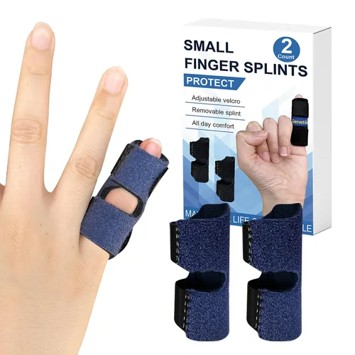 Miniatura 9 de GenetGo Férula pequeña para dedos – Paquete de 2 soportes para dedos rotos, inmovilización de nudillos para dolor de artritis, lesiones deportivas