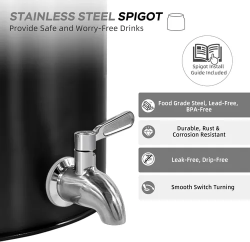 Miniatura 3 de Cántaro de Agua de Acero Inoxidable de 2.5 Galones, Dispensador de Agua de Encimera para Botella de 3-5 Galones, Dispensador de Bebidas con Botella