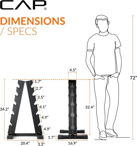 Miniatura 4 de CAP A-Frame Dumbbell Weight Rack Gris