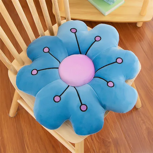 Miniatura 15 de AZCHEN Cojín de suelo con flores, cojín de flores, decoración del hogar, almohada de lectura (17.7 pulgadas, morado)