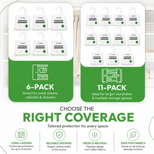 Miniatura 6 de Trampas para polillas de ropa, 6 unidades, plegables, control de complicaciones ecológico, tecnología de feromonas, bolas de naftalina de armario