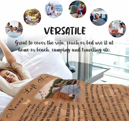 Miniatura 6 de Mantas conmemorativas personalizadas con fotos – Manta personalizada de ángel de duelo para regalo de recuerdo funerario, regalos de memoria Estilo 9