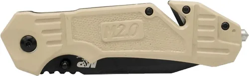 Miniatura 3 de Smith & Wesson M&P FDE - Cuchillo plegable asistido por resorte SS de alto carbono de 8.2 pulgadas con hoja tanto dentada de 8 pulgadas y mango