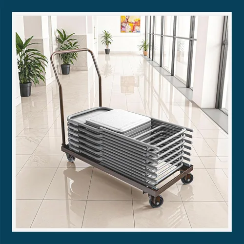 Miniatura 14 de OEF Furnishings OEFDY700/800 - Carrito de acero resistente de grado comercial con ruedas