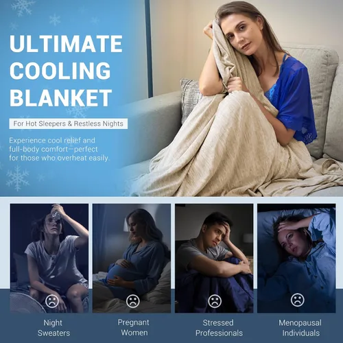 Miniatura 6 de Elegear Manta Refrescante Revolucionaria que Absorbe el Calor para Mantener el Cuerpo Fresco para Sudores Nocturnos, Arc-Chill 3.0 Fibra Fresca