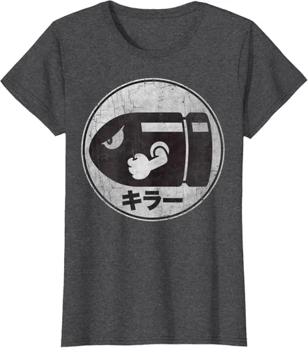 Miniatura 4 de Super Mario Camiseta con logotipo de Bullet Bill Distressed en Kanji
