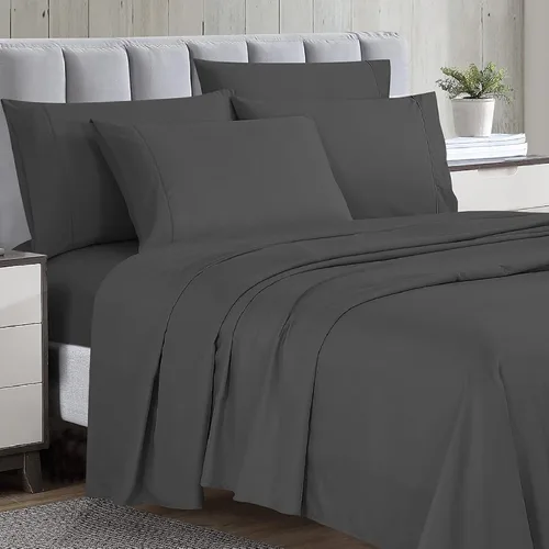 Miniatura 12 de Home Basics - Juego de sábanas de microfibra cepillada ultra suave de 4 piezas de 2.36 oz/m², hipoalergénico, individual, aguamarina