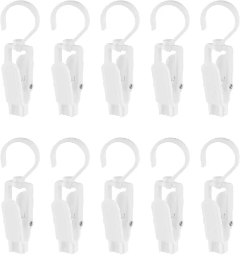Miniatura 11 de Jiozermi 20 ganchos para lavandería, pasadores de plástico para ropa, clips de suspensión súper fuertes, ganchos giratorios para tienda de ropa