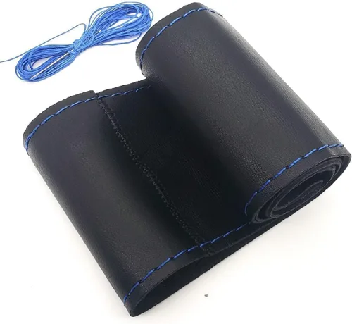 Miniatura 12 de AUTOXBERT Funda de volante de 38 cm/15 pulgadas de piel con costura, funda de volante transpirable y antideslizante para Nissan Qashqai Toyota Camry