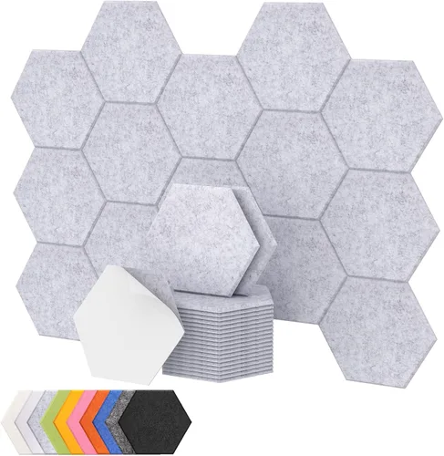 Paquete de 18 paneles acústicos hexagonales, TONOR paneles insonorizantes de alta densidad de 12" x 10" x 0.4" para paredes, paneles de pared de
