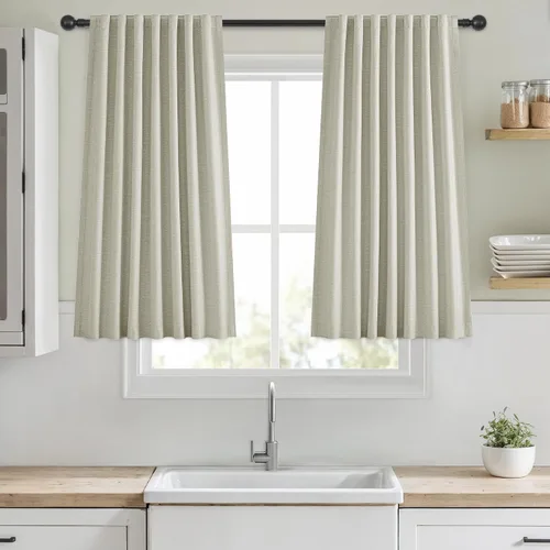 Miniatura 53 de Cortinas opacas de 54 pulgadas de largo para dormitorio, sala de estar, cortinas beige con aislamiento térmico, oscurecimiento de la habitación
