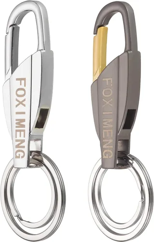 Llavero para hombre, elegante llavero para hombres y mujeres, 2 piezas (pistola negra y plateada)