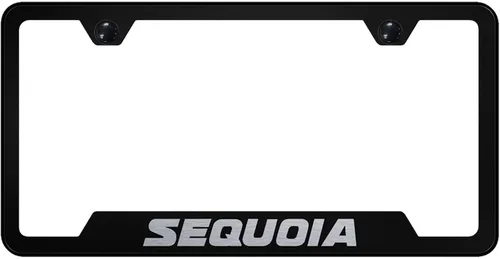 Au-TOMOTIVE GOLD Marco de matrícula con logotipo recortado para Toyota Sequoia (negro)