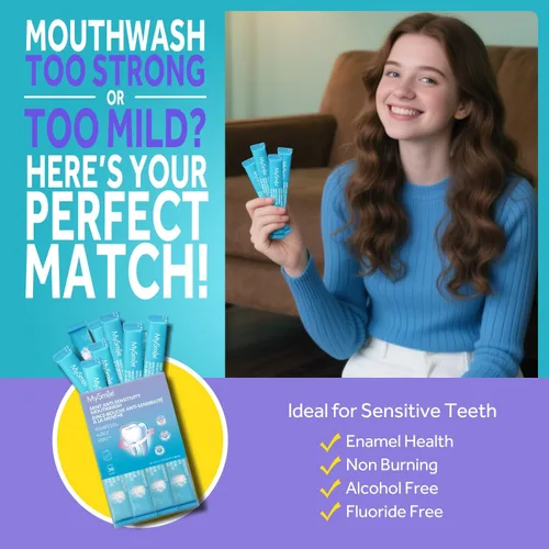 Miniatura 4 de MySmile - Enjuague bucal para dientes sensibles, lavado bucal nano hidroxiapatita, tamaño de viaje, sin flúor ni alcohol, remineralizante para mayor