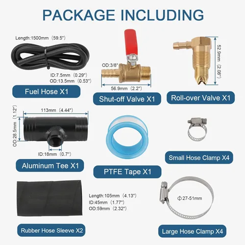 Miniatura 6 de Kit de instalación de tanque de combustible auxiliar diésel compatible con Dodge Ram 1500 2500 3500 2013-actualmente, tanque de combustible auxiliar