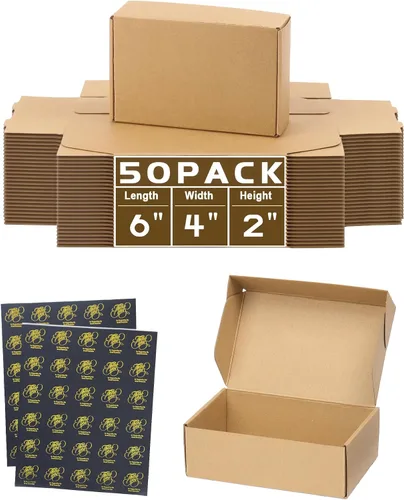 Miniatura 30 de Cajas de envío pequeñas de 6 x 4 x 2 pulgadas para pequeñas empresas, paquete de 30 cajas de correo moradas, caja de embalaje de cartón corrugado