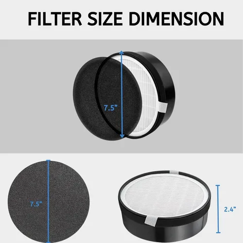 Miniatura 2 de Nispira Reemplazo del filtro de aire 3 en 1 compatible con el purificador de aire Vornado CYLO50, CYLO51 y QUBE50, en comparación con la parte