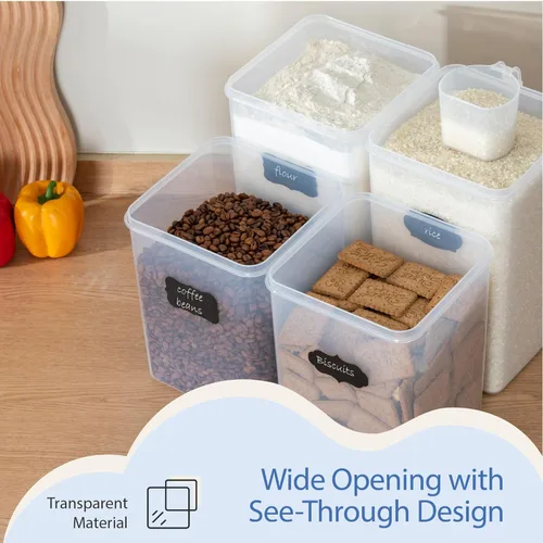 Miniatura 5 de Chef's Path - Grandes contenedores herméticos de almacenamiento de alimentos con tapas, paquete de 6, 3 piezas de 6.5 L y 3 piezas de 5.2 L