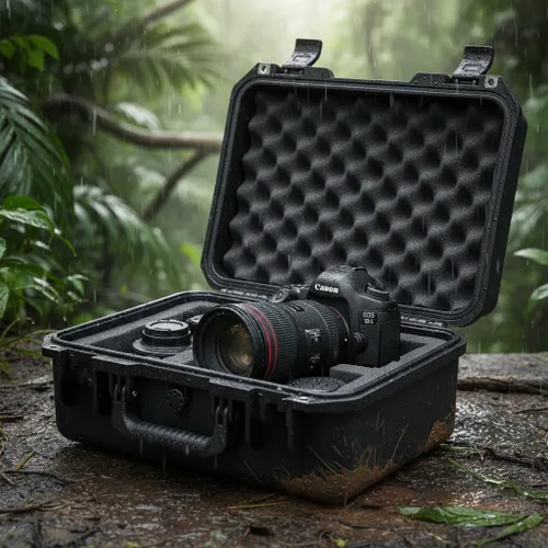 Miniatura 5 de MEIJIA Funda rígida y compacta impermeable de alta calidad para cámara con espuma de ajuste personalizable, protección completa con diseño ligero