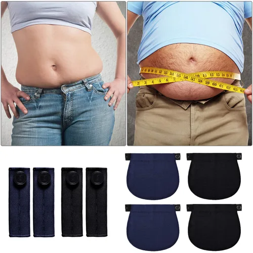 Miniatura 6 de Extensor de pantalones de maternidad ajustable elástico pantalón extensor de botón extensor de cintura para mujeres embarazadas negro azul marino