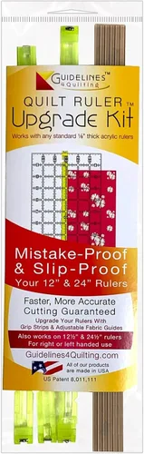 Guidelines4Quilting Kit de actualización de regla de edredón para reglas de 12 y 24 pulgadas, corta tiras y cuadrados precisos incluso en